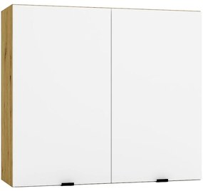 Kuchynská skrinka Cosmo Gianna W80 Biely Aljašský/DubArtisan