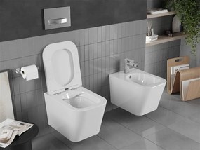 Závěsný WC set MEXEN TEO 34,5 cm s prkénkem slow SLIM bílý lesk