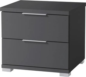 Nočný stolík s 2 zásuvkami Smilla, výška 43 cm, grafitový