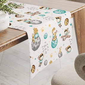 Biante Detský bavlnený behúň na stôl Sandra SA-561 Malý princ na bielom 20x120 cm