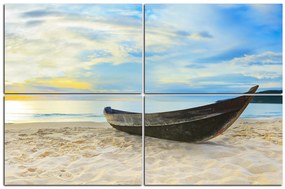 Obraz na plátne - Čln na pláži 151E (120x80 cm)