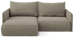 Béžová rozkladacia/s úložným priestorom rohová pohovka (ľavý roh) Nanea – Makamii