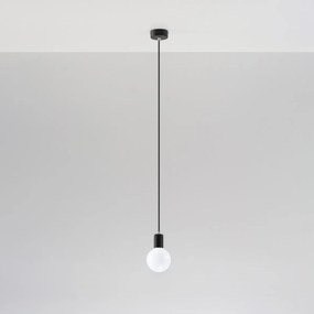 Závesné svietidlo Edison, čierne telo svietidla, výber z 10 farieb kábla