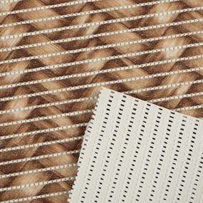 Kúpeľňová penová rohož / predložka PRO-052 Pletená rohož hnedá - metráž šírka 65 cm