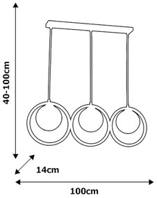 Luster na lanku BOSTON 3xE14/40W/230V