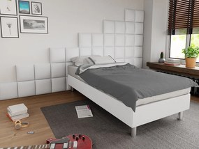 Čalúnená jednolôžková posteľ Estelle B, Dostupné poťahy: ekokoža Soft 017 (biela), Rozmer postele: 90x200 cm