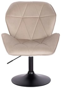 LuxuryForm DESIGN Stolička MILANO MAX VELUR na čiernom tanieri - latte