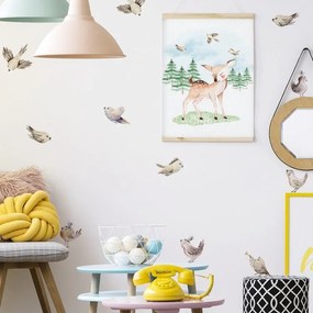 lovel.sk Nálepka na stenu Forest - vtáčiky 13 ks DK321