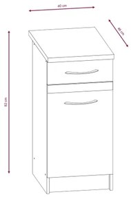 Kuchynská linka VALERIA 240 cm dub sonoma/hnedá