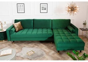 Rohová sedacia súprava 40274 Cozy - Zamat Smaragdovozelená  - Komfort-nábytok