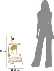 Odkladací stolík Kvety 40 cm zlatý