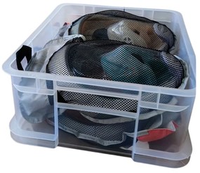 CURVER 2. akosť - Úložný box, rovná plastová debnička, stohovateľný AURORA - 44 x 35 x 16 (19L)