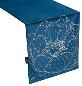 Dekorstudio Elegantný zamatový behúň na stôl BLINK 13 granátovomodrý Rozmer behúňa (šírka x dĺžka): 35x180cm