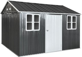 Plechový záhradný domček na náradie, antracitová, 3,6x3,1x2,5 m, GABKO