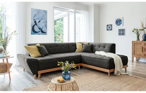 Tmavosivá rozkladacia rohová pohovka Miuform Dazzling Daisy L, pravý roh