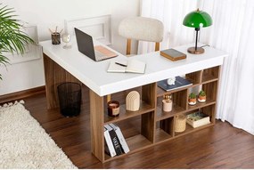 Pracovný stôl v dekore orecha 120x130 cm Vesper – Kalune Design