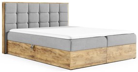 Boxspringová posteľ ALOIS 1 - 180x200, šedá + topper ZDARMA