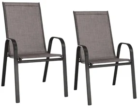 Záhradné kreslá TAVERNO set 2ks hnedá/čierna