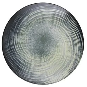 Jedálenská sada 24 ks zelená/čierna/porcelán