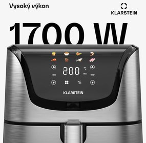 Klarstein AeroVital Deluxe teplovzdušná fritéza, 1700 W, 8 programov, vrátane príslušenstva, 200°C, Časovač