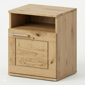 Dubový nočný stolík s poličkou a dvierkami z masívu, 43x33x55 cm Otváranie vpravo