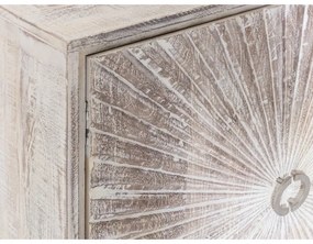 furniture-nabytek.cz - Masívna komoda Zambie z mangového dreva, voskovaná, biela – 163×41×87 cm