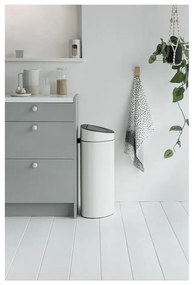 Biely dotykový oceľový odpadkový kôš 40 l Touch Bin – Brabantia