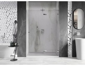 Mexen, Mexen Lunar pravé otočné sprchové dvere 140 cm, transparentné, chróm - 834-140-000-01-00-P