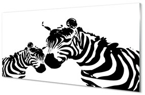 Sklenený obraz maľované zebra 140x70 cm