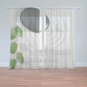 Sablio Záclony Listy a kameň: 2ks 150x250cm