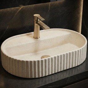 Rea Marcela Vanilla, umývadlo na dosku 600×370×135 mm, béžová matná, REA-U3520