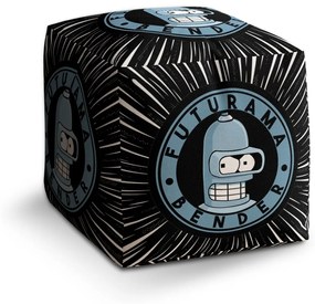 Sablio Taburet Cube Futurama Bender Vesmír: 40x40x40 cm