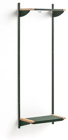 Vešiaková stena JEPPE s hornou policou, základná sekcia, 1790x600x310 mm, zelená/breza