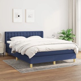 Boxspring posteľ s matracom modrý 140x190 cm látka 3130591