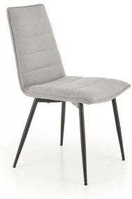 Jedálenská stolička PIRA — oceľ, látka, čierna / šedá