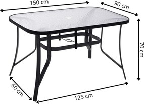 Záhradný stôl SPRINGOS GF1014​​​​​​​ - čierny