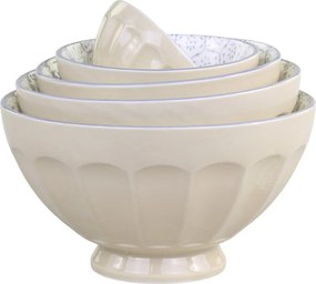 Set 5ks latté porcelánová miska s kvetmi vo vnútri Arés - Ø15*9 cm