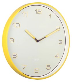 Dizajnové nástenné hodiny Karlsson 6013BY žlté,priemer 40 cm