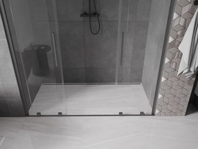 Mexen Velar Duo, posuvné sprchové dvere do otvoru 200 cm, 8mm číre sklo, brúsený grafit, 871-200-000-02-95