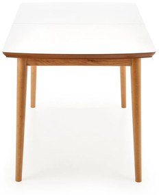 Rozkladací jedálenský stôl Barret - biela / dub lefkas