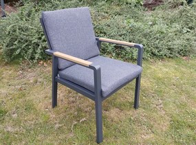Záhradná jedálenská stolička EMOT WPC s tmavou poduškou
