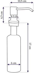 Rea, drezový dávkovač saponátu 250ml, čierna matná, BAT-00100