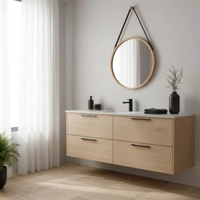 Nástenné zrkadlo B053 NAT, bambus