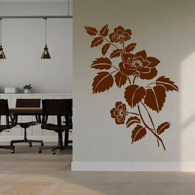 Veselá Stena Samolepka na stenu na stenu Kvetina Farba: hnědá, Veľkosť: 80 x 59 cm