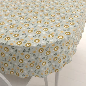 Biante Detský bavlnený oválny obrus Sandra SA-565 Levy na sivom 60x100 cm
