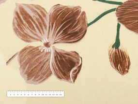 Biante Bavlnená obliečka na vankúš Sandra SA-536 Hnedé orchidey na vanilkovo žltom 30 x 50 cm