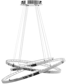 Toolight Toolight, LED krištáľové závesné svietidlo APP772-3CP, chrómová, OSW-05023