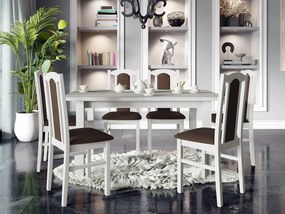 Rozkladací stôl so 6 stoličkami AL06, Morenie: biela - L, Poťahové látky: Soro 28