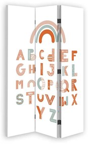 Gario Paraván Abeceda s dúhou Rozmery: 110 x 170 cm, Prevedenie: Otočný paraván 360°