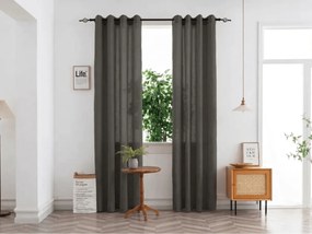 Záves TAVIO 140x250 cm, sivohnedý Zavesenie: Kovové krúžky